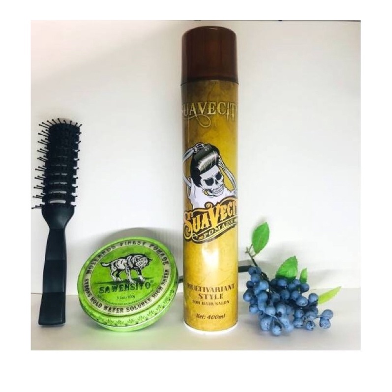 Combo gôm Sáp Vuốt Tóc Sawensito Sói Xanh Hương dừa Green Pomade Hương dừa Vani ( Tặng lược bán nguyệt tạo kiểu )