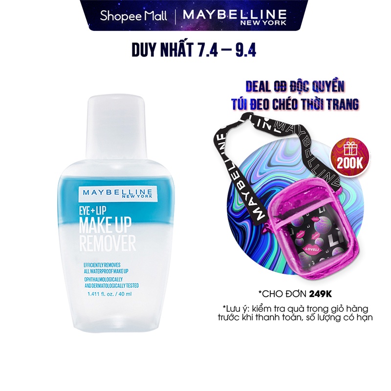 Nước Tẩy Trang Mắt và Môi Chuyên Dụng 2 lớp Maybelline New York Eye &amp; Lip Makeup Remover 40ml