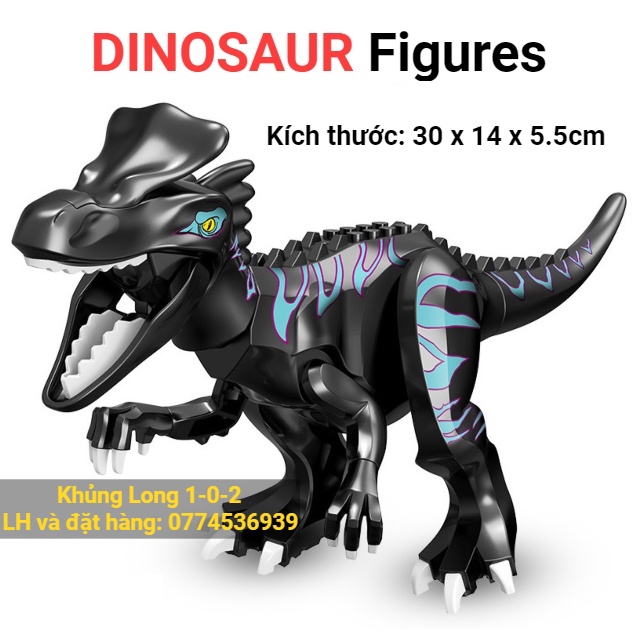 Đồ Chơi Khủng Long Mới 2022 Phiên Bản Màu Đen Jurassic World Hãng Lele