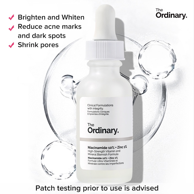 The Ordinary Bộ Giảm Mụn Kiểm Soát Dầu Hiệu Quả Với Tinh Chất Niacinamide 10% + Kẽm 1% 30ml