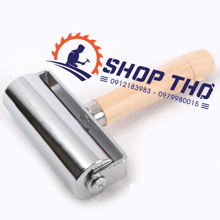 Con lăn kim loại tay cầm gỗ độ dài 25, 60, 100mm