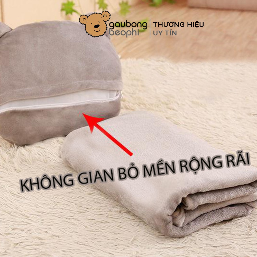 Bộ gối mền 3in1 mèo xám quà tặng cho bạn gái shop gấu bông béo phì