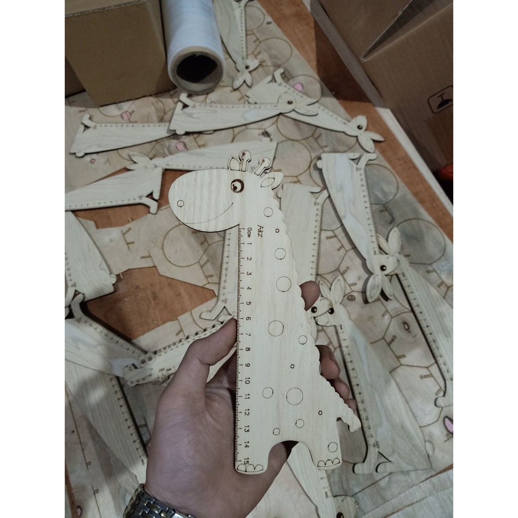 Thước kẻ gỗ cute hình các con vật dễ thương