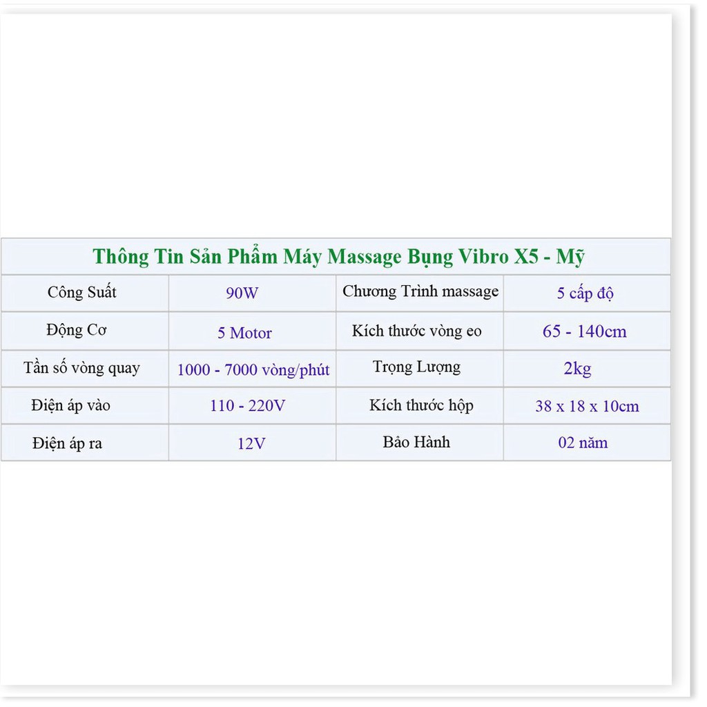 Đai Massage Rung Nóng Tan Mỡ-Giảm Béo Vibor X5 Cao Cấp Chính Hãng-Mỹ, Máy massage tập thể hình giảm béo tại nhà