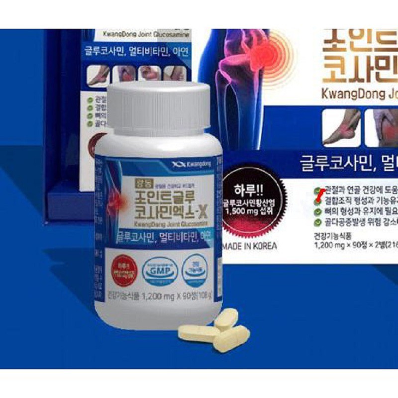 Viên Uống Bổ Khớp Kwangdong Hàn Quốc, Hộp 2 Lọ * 90 Viên, Giúp Cải Thiện Các Vấn Đề Xương Khớp Hiệu Quả