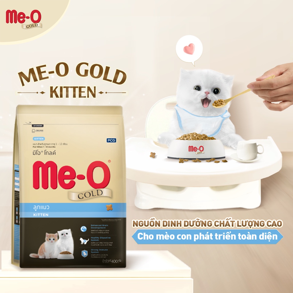 Hạt thức ăn cho mèo Me-O Gold Kitten - Thức ăn dành cho mèo con thông minh vượt trội