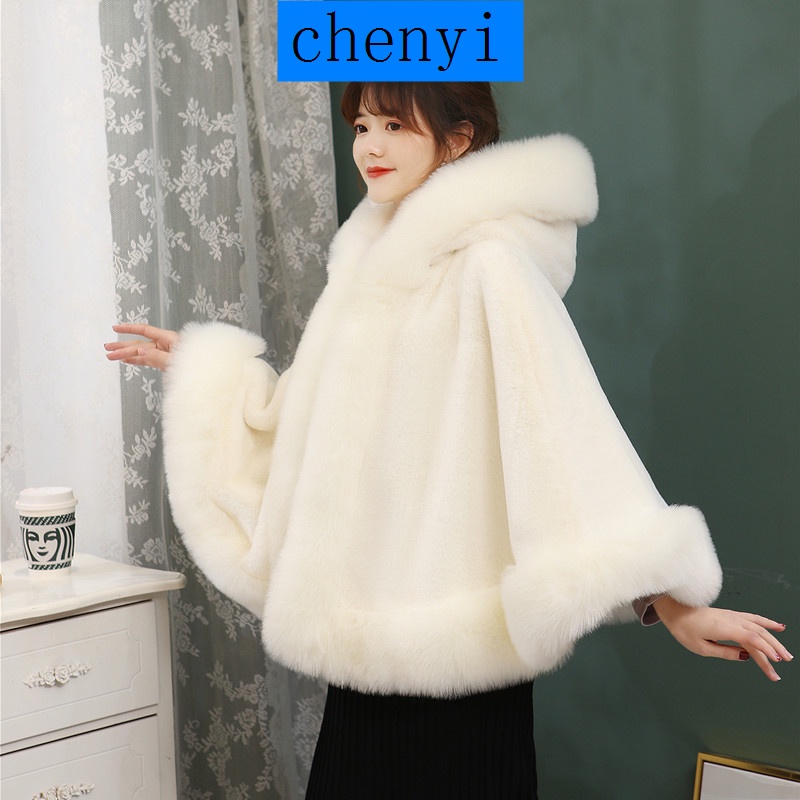 Áo choàng hình cánh dơi chất liệu dày dặn giữ ấm phong cách Hàn Quốc thời trang thu đông cho nữ