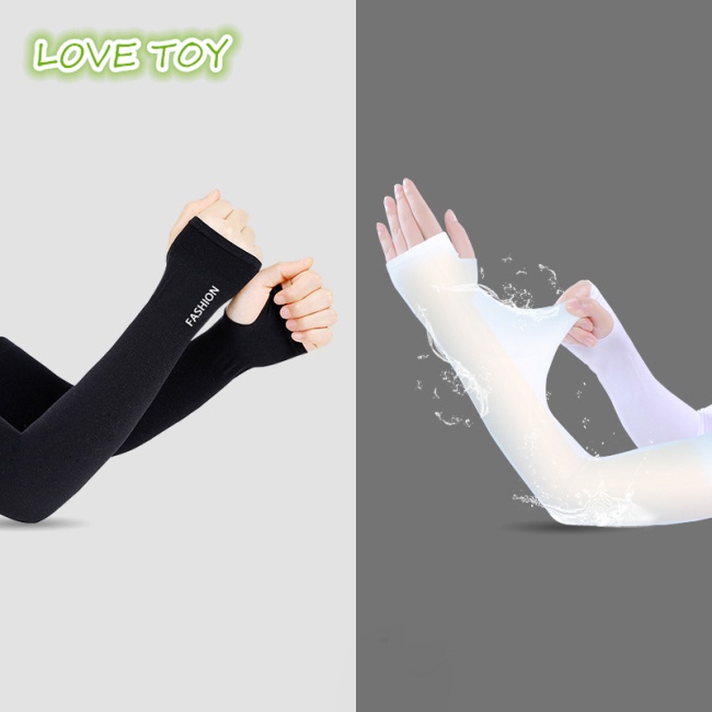 1 Đôi Găng Tay Hở Ngón Bằng Lụa Lạnh Chống Nắng Chống Tia uv