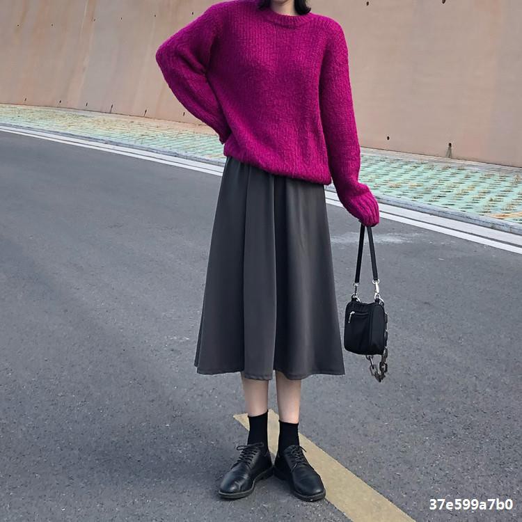 CHÂN VÁY MIDI BASIC NỮ LƯNG THUN TRƠN NHIỀU MÀU