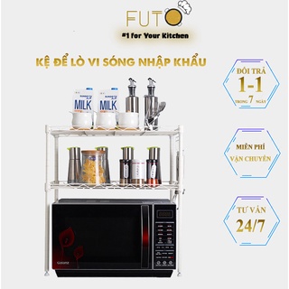 Kệ để lò vi sóng nhập khẩu, giá để lò vi sóng kèm chỗ để đồ gia vị tiện lợi
