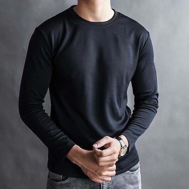 Áo thun tay dài Gấu 194 vải coton dày dặn, mềm mịn, co dãn - form regular - Trơn TD | BigBuy360 - bigbuy360.vn