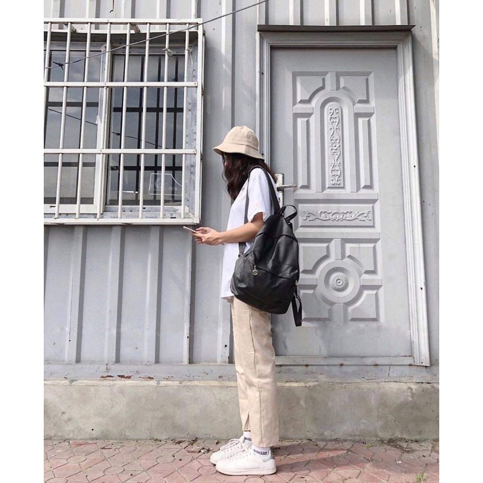 Quần baggy trơn kaki nam nữ form unisex