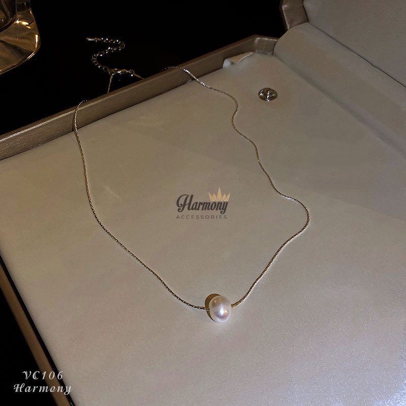Dây chuyền vòng cổ nữ bạc 925 ngọc trai nhân tạo basic | HARMONY ACCESSORIES VC106