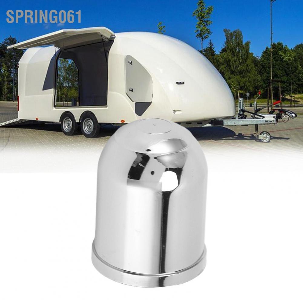 Spring061 Trailer Ball Coupler Head Cap Chrome Plated Protection Cover ABS Plastic for 50mm 2in 1‑7/8in Hitch Balls