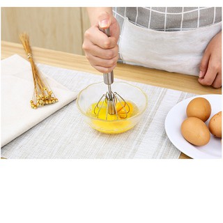 Cây đánh trứng inox có trục xoay tự động