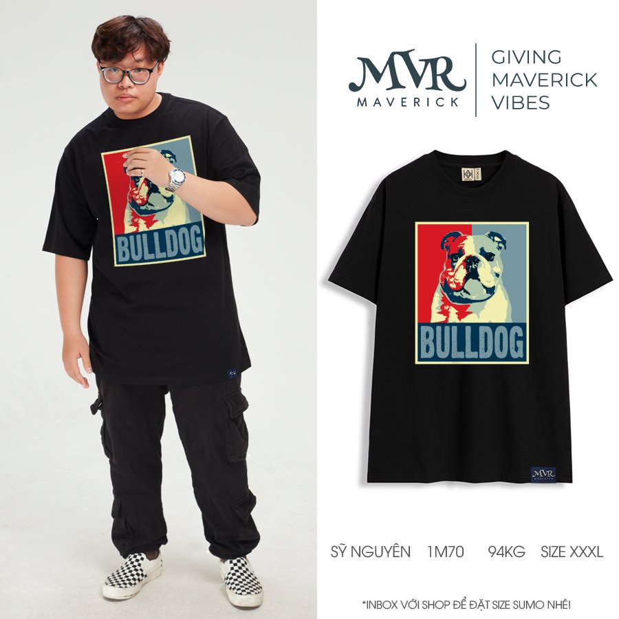 Áo thun nữ nam Chú chó bulldog dễ thương cho sen iu boss MVR  KK3836