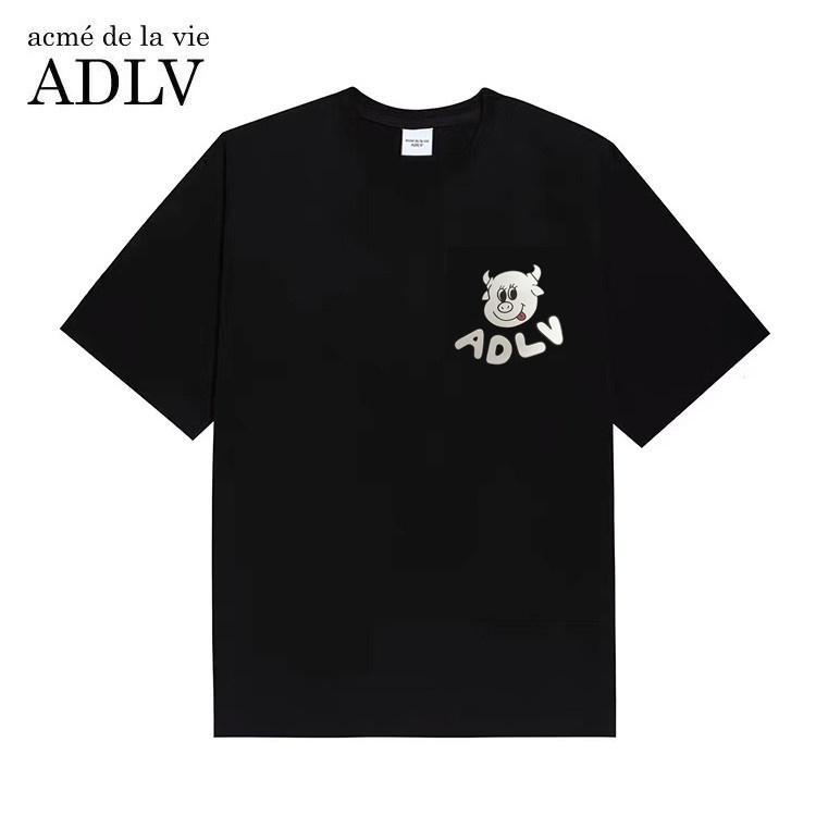 Adlv Áo Thun Cotton Tay Ngắn In Họa Tiết Thời Trang Unisex