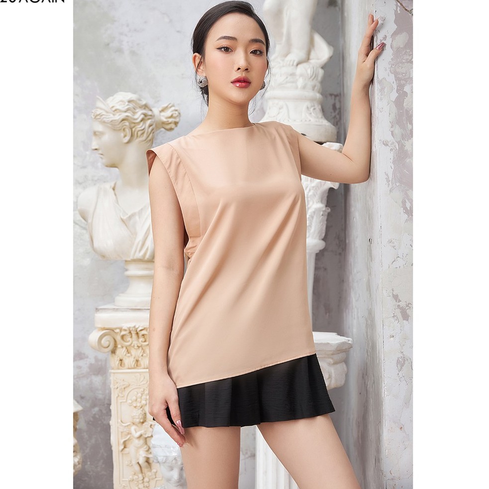 Áo sơ mi nữ voan lụa 92WEAR 3 MÀU, đủ size, vai chờm công sở ASA1593