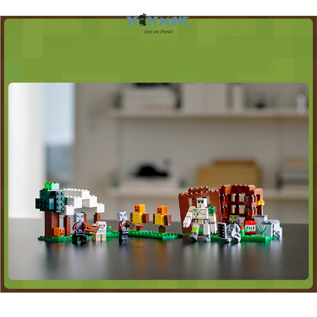 Bộ Đồ Chơi Lego Lắp Ráp Ninjago Minecraft Bela Lari 11476 Đồn Pillager  321 Chi Tiết Cho Trẻ Từ 6 Tuổi
