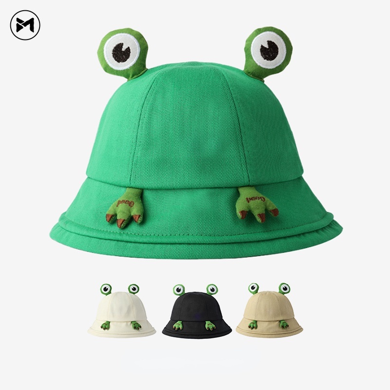 Nón Tai Bèo Hình Chú Ếch Dễ Thương Bằng Cotton Cho Nữ