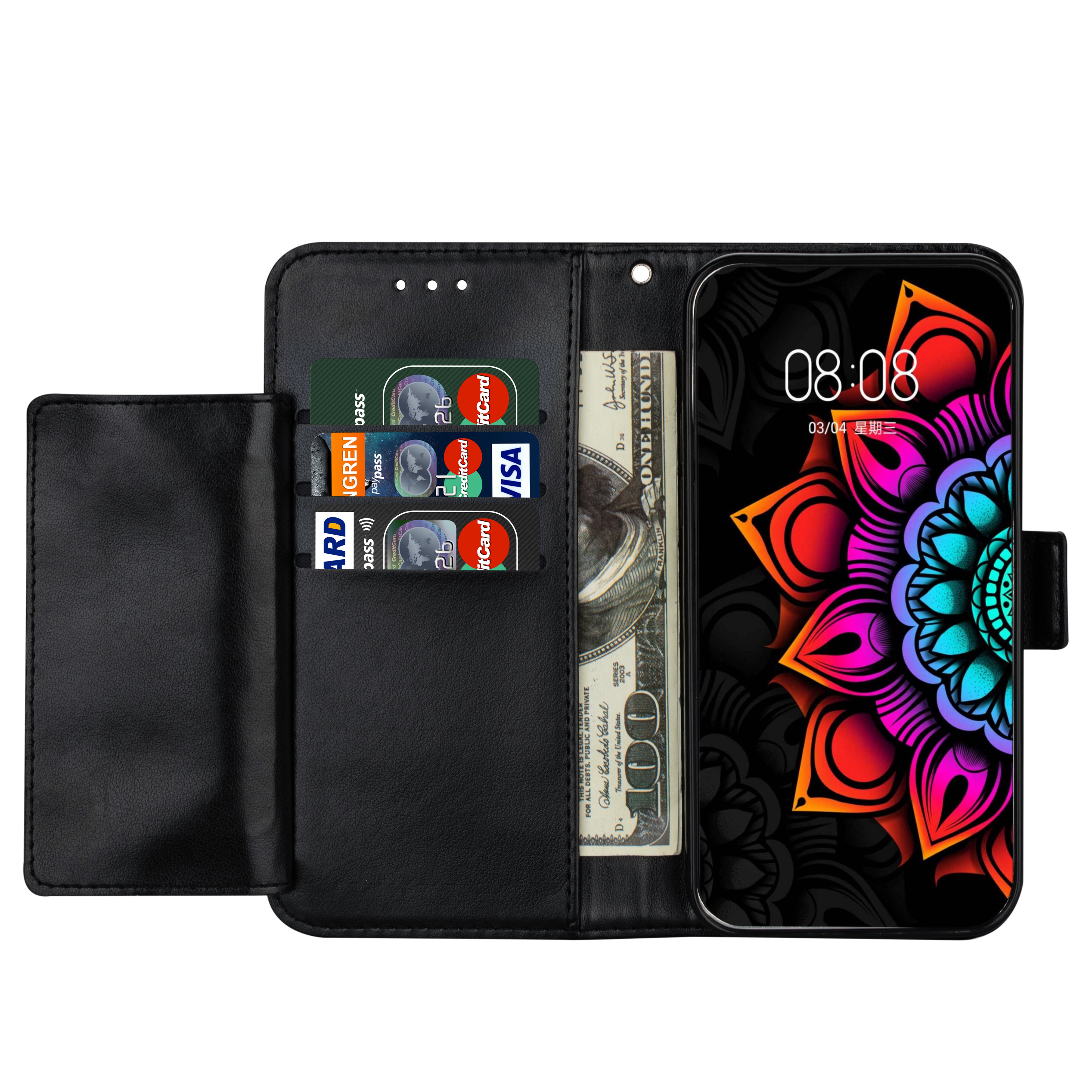 Bao da nắp lật có ví và khe thẻ chất lượng cao họa tiết in mandala 3D cho điện thoại Xiaomi Redmi 8A / 10X(4G) / K30S