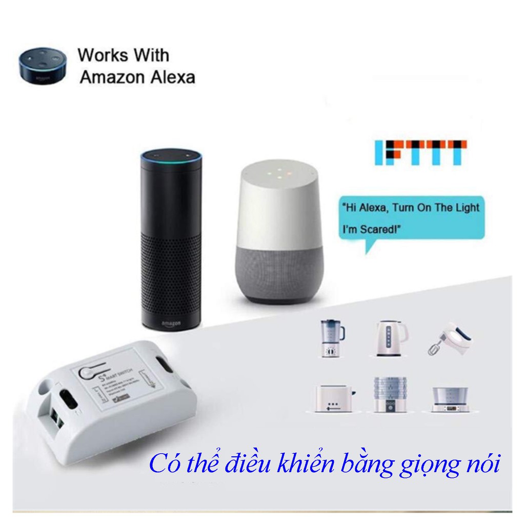 Bộ công Tắc Wifi thông minh Điều Khiển Từ Xa và điều khiển RF