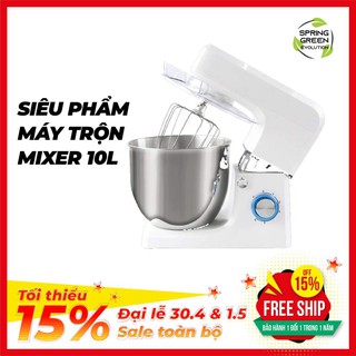 Siêu Phẩm Máy Trộn MIXER 10L Trộn, Đánh Trứng, Nhồi Bột All in One. Tặng 3 Đầu Trộn Với 6 Chế Độ. Hàng Nhập Khẩu SGE fla