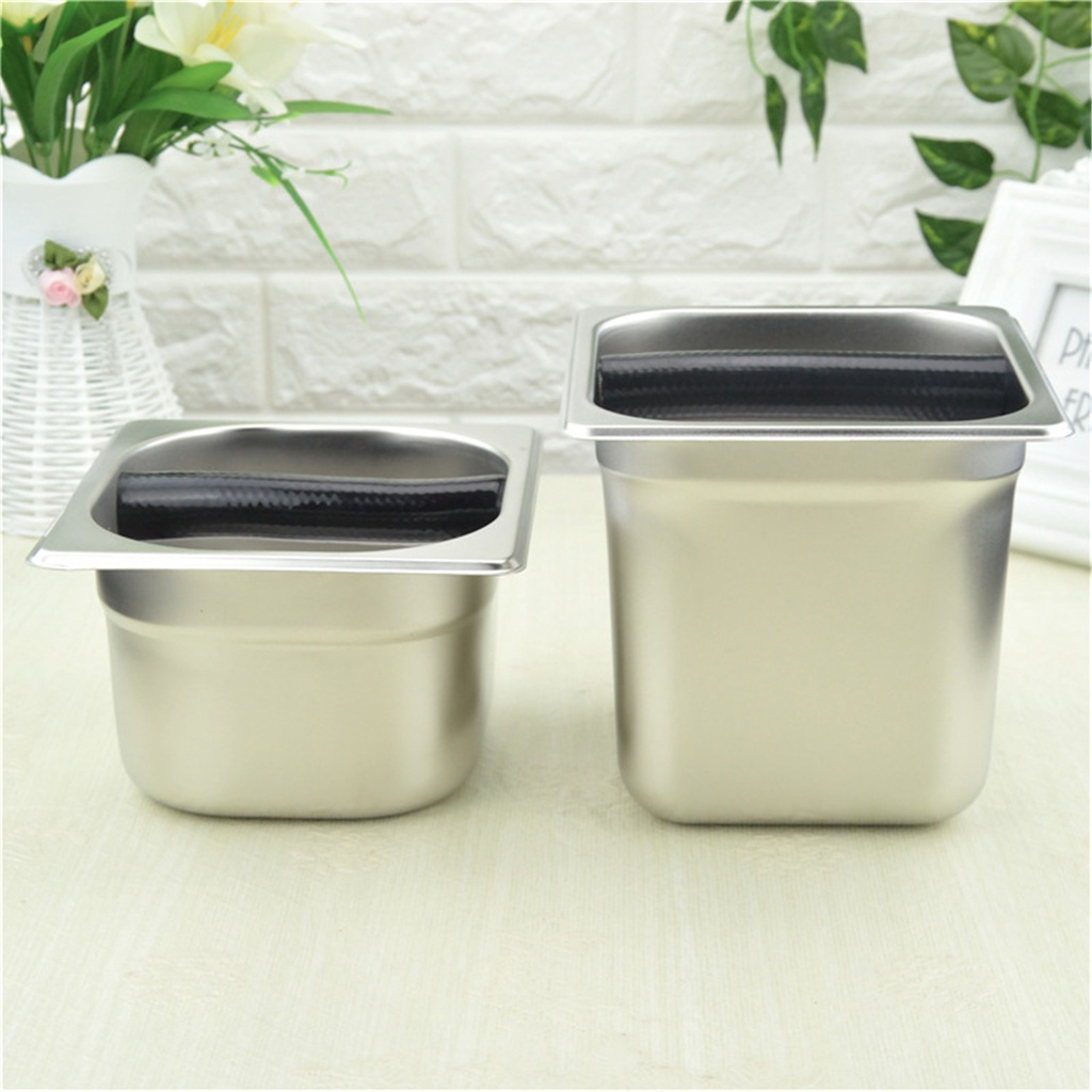 Portable Stainless Steel Coffee Box Espresso Grounds Waste Bucket Container