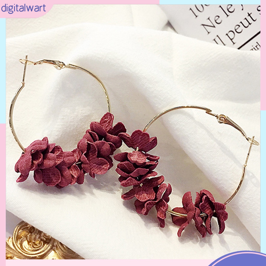 Dg✌❤ Bông Tai Kim Loại Hình Tròn Lớn Thanh Lịch Dành Cho Nữ