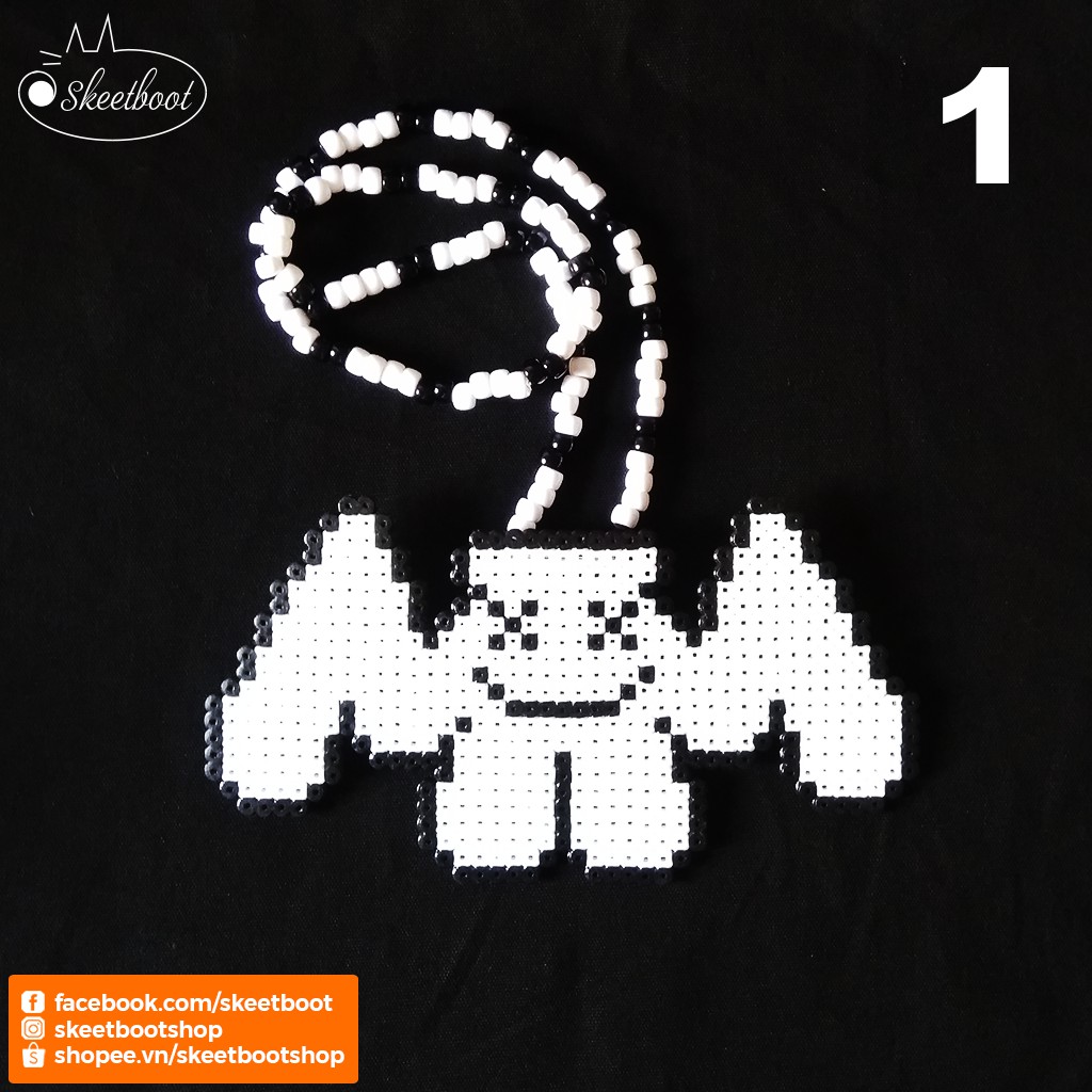 Vòng perler Marshmello đeo cổ - vòng kandi - phụ kiện rave DJ EDM festival raver