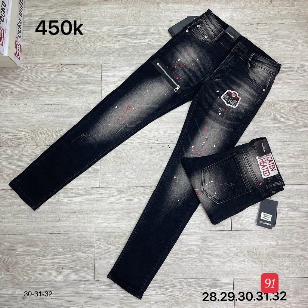 quần jean nam kiểu ống côn màu đen, Quần bò nam chất vải denim cao cấp co dãn trẻ trung, Quần dài nam T-FASHION 24H M45