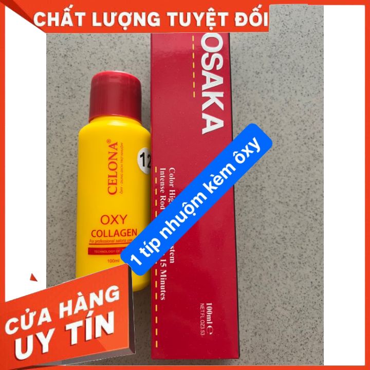 [tận gốc]Thuốc nhuộm kem nhuộm osaka  100ml hộp màu đỏ ,Lên màu chuẩn xinh , giữ màu bền(hàng công ty lý hoàng long)