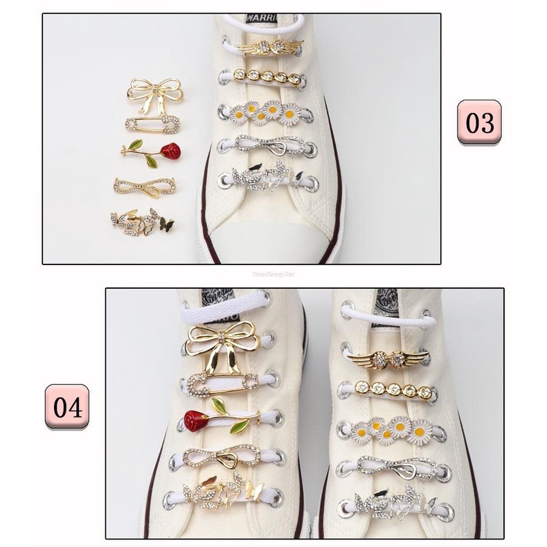 1 Phụ Kiện Trang Trí Dây Giày Bằng Kim Loại Đính Đá Thời Trang DIY