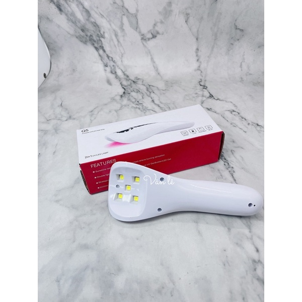 máy hơ gel móng tay LED tích điện mini 18w 5 bóng siêu bền