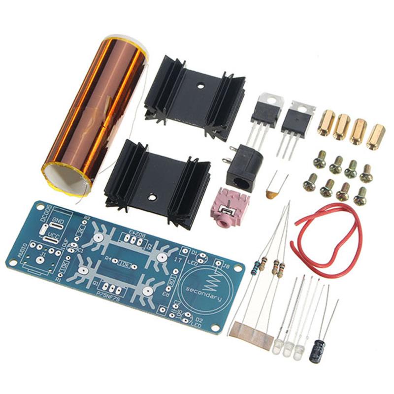 DIY Music Tesla Coil Kit 15W Mini Music Tesla Coil Plasma Speaker Wireless Transmission DC 15-24V ule Board