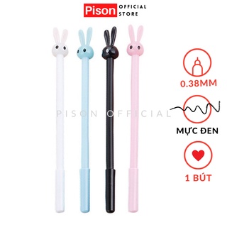 Bút bi nước mực gel Pison hình Thỏ ngọc, mực đen ngòi kim 0.38mm - SP0225 - 01 cái
