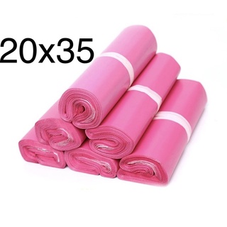 Túi gói hàng niêm phong size 20x35 màu hồng