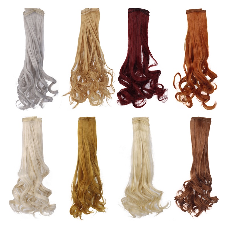 Bộ Tóc Giả 25CM Uốn Xoăn Thời Trang Cho Búp Bê