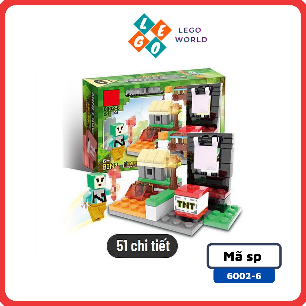 Lego Minecraft bộ đồ chơi lắp ráp thông minh Cuộc phiêu lưu trong rừng 6002