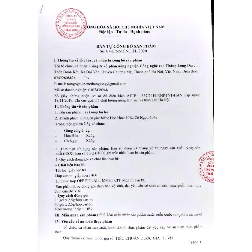 Trà Gừng Sadu - Hỗ trợ giảm ho do lạnh, làm ấm cơ thể, giảm cảm lạnh (60 túi lọc)