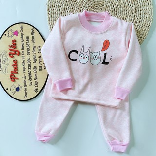 BỘ NỈ MÀU TRƠN CỔ CHUI CHO BÉ (7-16KG)