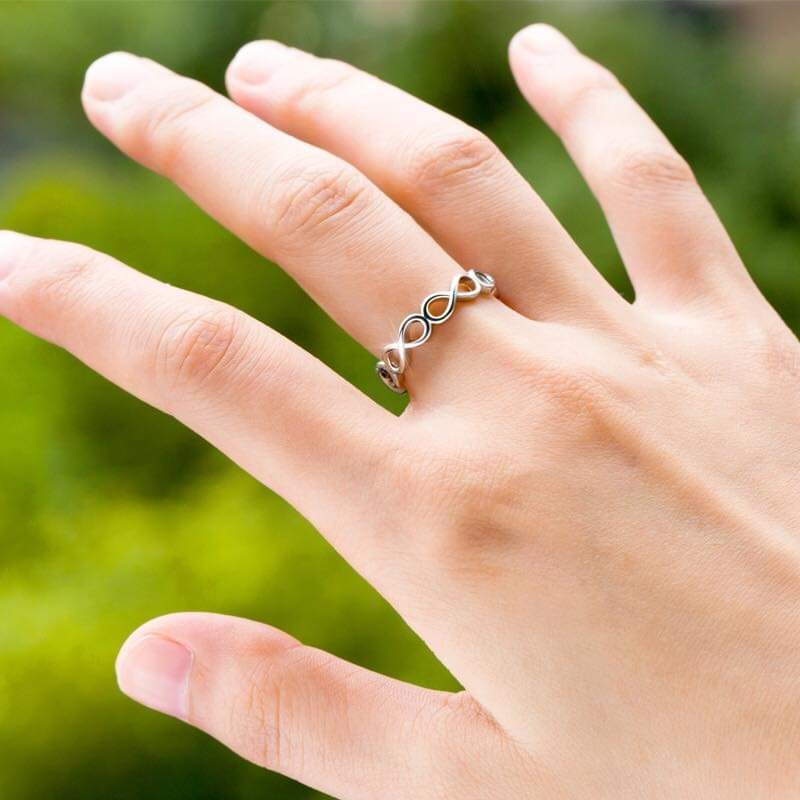 Nhẫn bạc Nhẫn vô cực bạc ta kiểu dáng basic