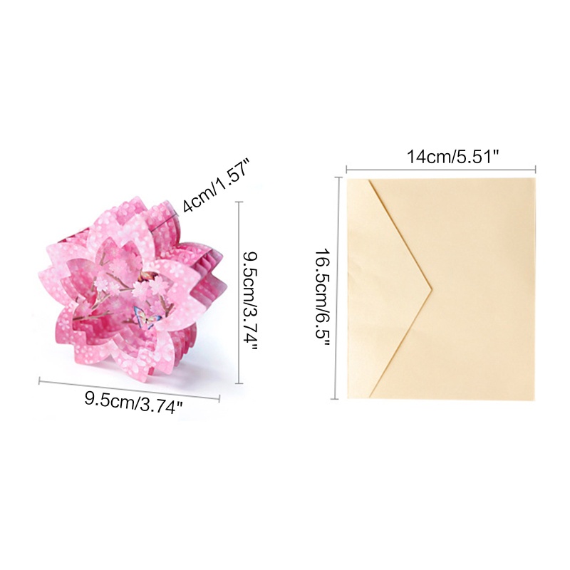 Thiệp Giấy Khắc Rỗng Hình Hoa Anh Đào 3D Cho Ngày Lễ Tình Nhân