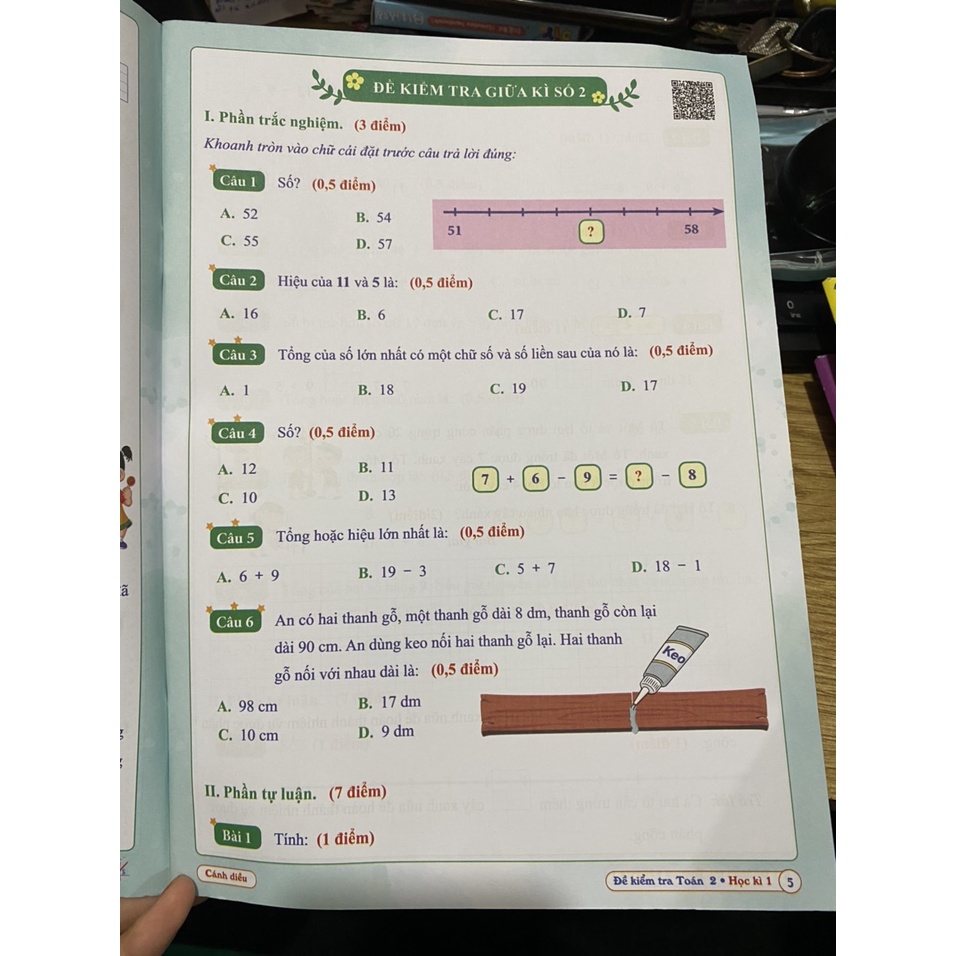 Sách - Combo Đề kiểm tra toán 2 ( Cánh diều )