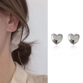 Khuyên tai kim loại mặt hình trái tim đơn giản ngọt ngào thời trang dành cho nữ