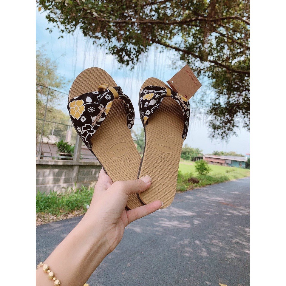 Dép kẹp  cao su ép, tông Thái Havaianas mẫu Nơ d132- Lululola