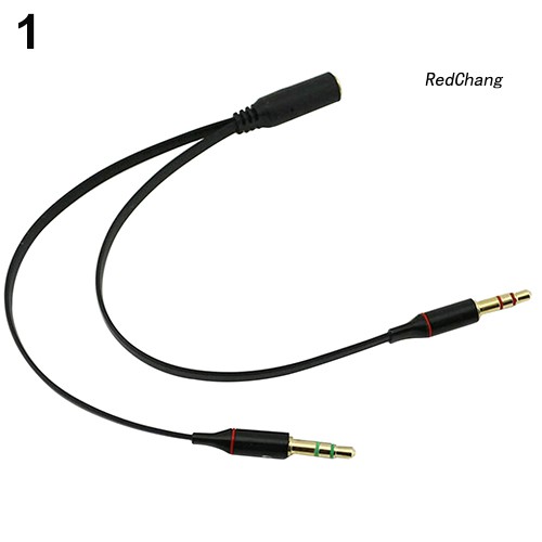 -SPQ- 3.5mm AUX Audio Mic Splitter Cable Earphone Headphone Adapter Female to 2 Male