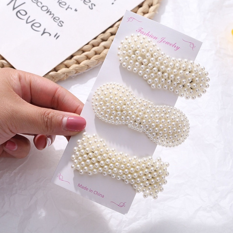 ❣️Kẹp tóc mái Hàn Quốc đính ngọc, phụ kiện tóc nữ xinh xắn dễ thương thích hợp đi chơi, chụp ảnh, đi làm