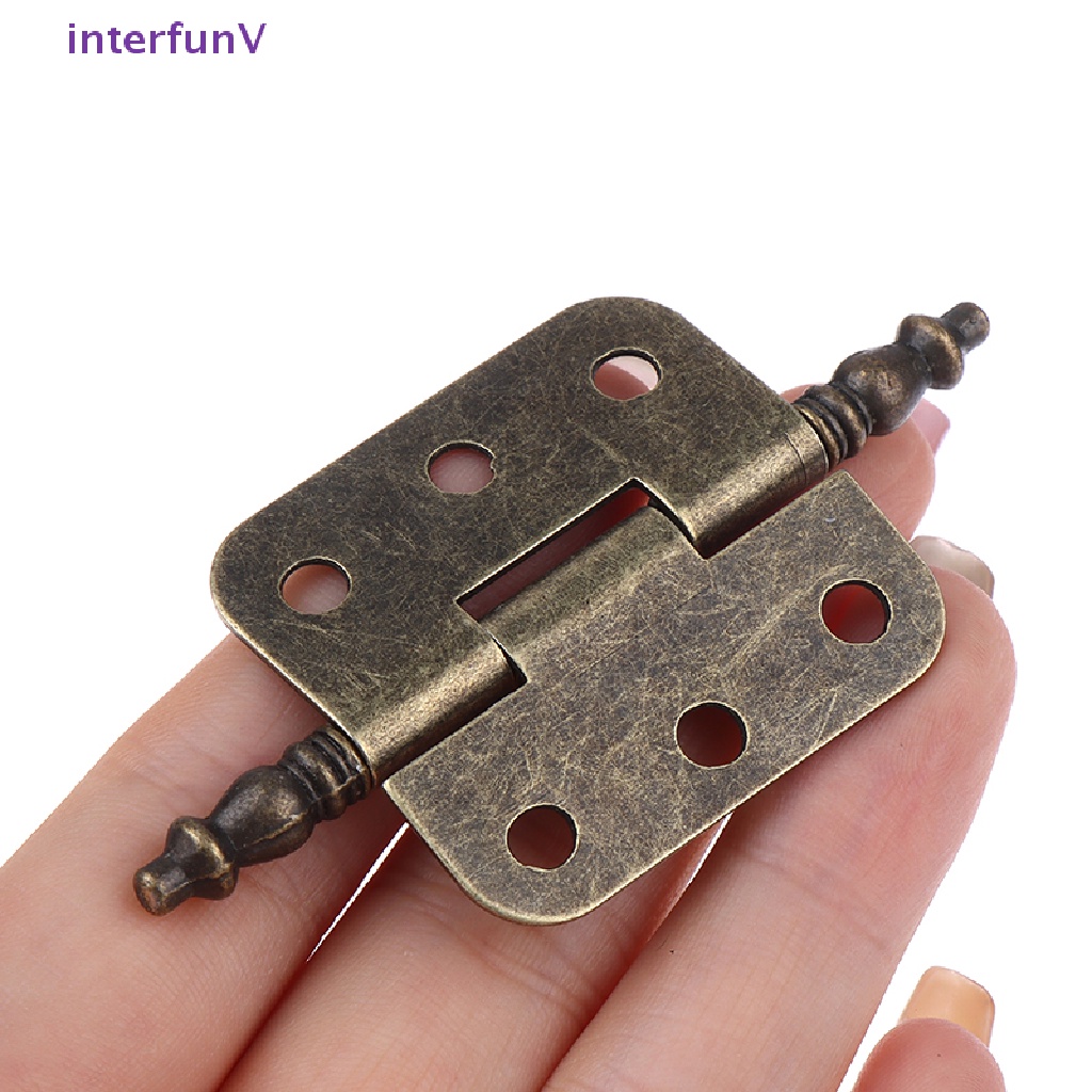 Set 2 Bản Lề 6 Lỗ Bằng Đồng Cổ Điển Cho Đồ Nội Thất Tủ