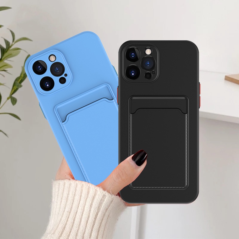 Ốp Điện Thoại Silicon Có Ngăn Đựng Thẻ Và Camera Cho Samsung S21 FE S22 S21 S20 Plus Ultra FE Note 20 Sự Bảo Vệ